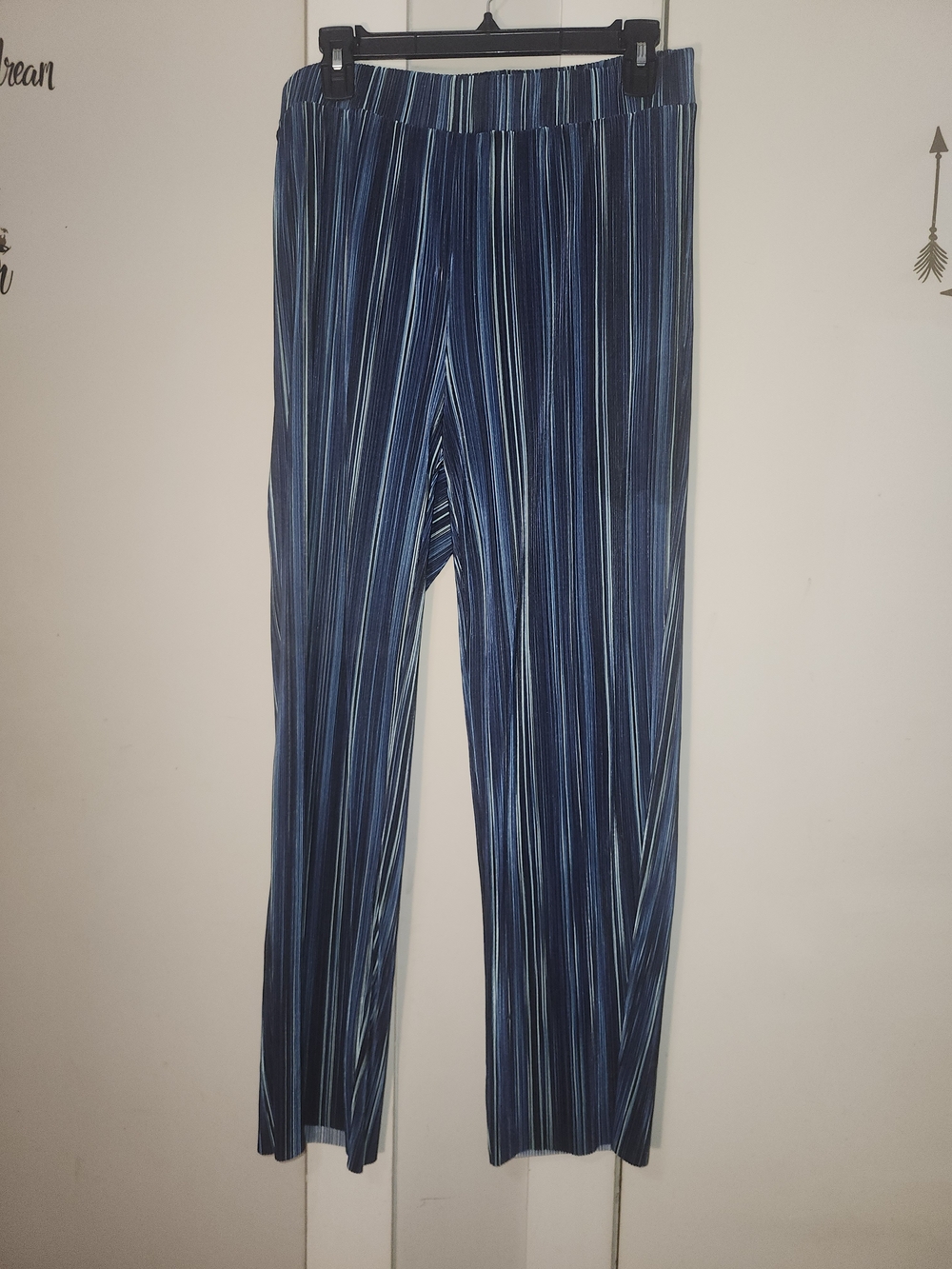 Cyrus Navy & Light Blue Striped Boot Cut Pants